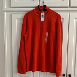 Polo by Ralph Lauren boys XL orange cotton 1/4 zip